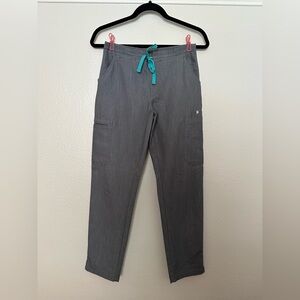 Figs XSP yola scrub pant in grey with teal drawstring